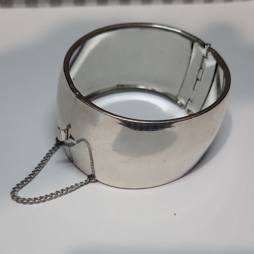 Silver Wide Band Cuff Bracelet